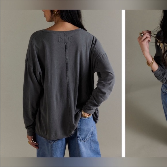 NWOT Free People We The Free Nina Long-Sleeve Tee - black - medium - Picture 3 of 14